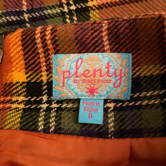 Anthropologie Plenty by Tracy Reese Easy Keeper Plaid Skirt Orange - Picture 5 of 6